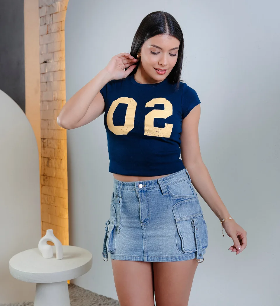 Falda Yanina Celeste